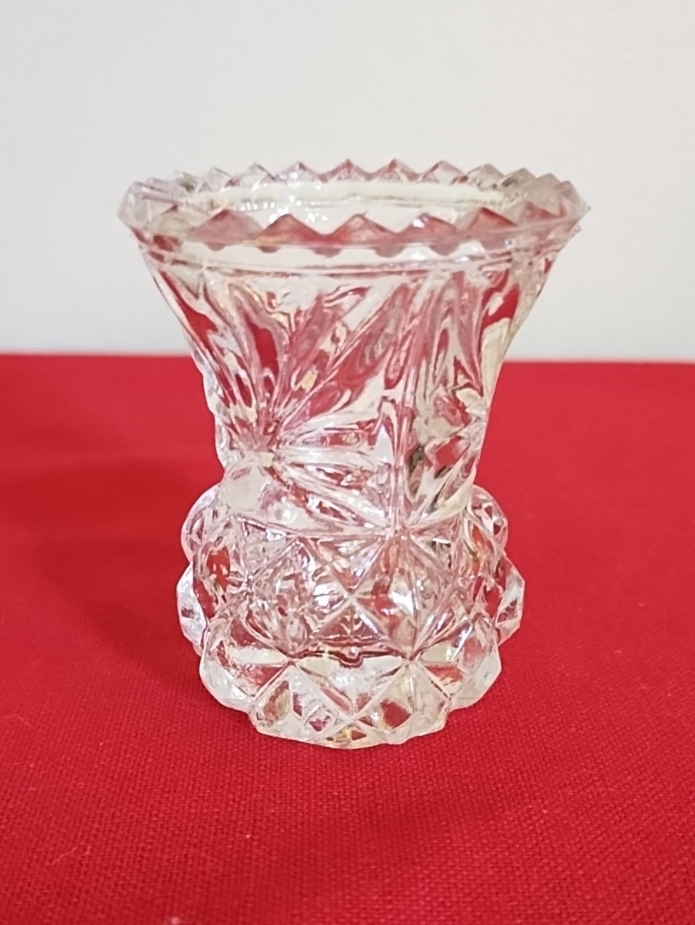LEADED CRYSTAL BUD VASE, VINTAGE, CUT GLASS FLUTED TOOTHPICK HOLDER